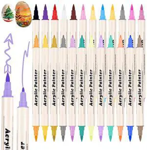 SZTCECDM 24 Colors Acrylic Paint Pens & Markers Set, Dual Tip Felt marking pens, Water-Based Paint Markers for Crafts & DIY Art SZTCECDM 24 Colors Acrylic Paint Pens & Markers Set, Dual Tip Felt marking pens, Water-Based Paint Markers for Crafts & DIY Art