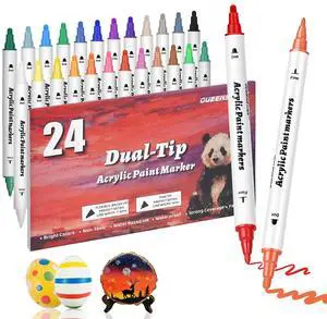 24 Colors Acrylic Paint Markers Dual Tip, Paint Pens for Rock Painting, Fabric, Glass, Wood, Canvas, Paint Markers Acrylic Markers With Fine-Dot Tip for DIY Crafts Drawing Supplies Coloring Markers 24 Colors Acrylic Paint Markers Dual Tip, Paint Pens for Rock Painting, Fabric, Glass, Wood, Canvas, Paint Markers Acrylic Markers With Fine-Dot Tip for DIY Crafts Drawing Supplies Coloring Markers