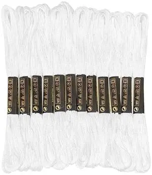 12 Skeins Embroidery Floss White Color, Friendship Bracelet String Cross Stitch Embroidery Thread Floss Bracelet Making Yarn, Craft FlossWhite 12 Skeins Embroidery Floss White Color, Friendship Bracelet String Cross Stitch Embroidery Thread Floss Bracelet Making Yarn, Craft FlossWhite