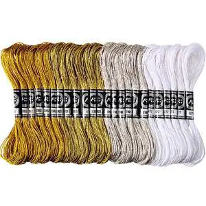 WILLBOND 24 Skeins Metallic Embroidery Floss - Glitter Embroidery Threads for Cross Stitch Crafts Friendship Bracelets(Multiple Color) WILLBOND 24 Skeins Metallic Embroidery Floss - Glitter Embroidery Threads for Cross Stitch Crafts Friendship Bracelets(Multiple Color)