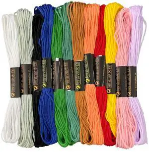 Embroidery Floss 12 Rainbow Color Skeins, Friendship Bracelet String Cross Stitch Embroidery Thread Floss Bracelet Making Yarn, Craft Floss Embroidery Floss 12 Rainbow Color Skeins, Friendship Bracelet String Cross Stitch Embroidery Thread Floss Bracelet Making Yarn, Craft Floss