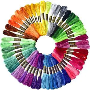 LE PAON 50 Skeins Embroidery Floss Rainbow Color Per Pack Cross Stitch Threads Friendship Bracelets Floss Crafts Floss (50) LE PAON 50 Skeins Embroidery Floss Rainbow Color Per Pack Cross Stitch Threads Friendship Bracelets Floss Crafts Floss (50)