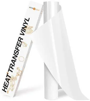 HTVRONT HTV Roll Heat Transfer Vinyl - 12" x 8ft White HTV Vinyl for Shirts, Iron on Vinyl for All Cutting Machine - Easy to Cut & Weed for Heat Transfer Design (White) HTVRONT HTV Roll Heat Transfer Vinyl - 12" x 8ft White HTV Vinyl for Shirts, Iron on Vinyl for All Cutting Machine - Easy to Cut & Weed for Heat Transfer Design (White)