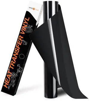 HTVRONT HTV Heat Transfer Vinyl Roll- 12" x 8ft Black HTV Vinyl for Shirts, Iron on Vinyl for All Cutting Machine - Easy to Cut & Weed for Iron Design (Black) HTVRONT HTV Heat Transfer Vinyl Roll- 12" x 8ft Black HTV Vinyl for Shirts, Iron on Vinyl for All Cutting Machine - Easy to Cut & Weed for Iron Design (Black)