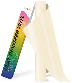HTVRONT HTV Heat Transfer Vinyl Roll - 12" x 8ft Cream HTV Vinyl for T Shirts, Cream Iron on Vinyl for All Cutting Machines - Easy to Cut & Weed for Craft Design HTVRONT HTV Heat Transfer Vinyl Roll - 12" x 8ft Cream HTV Vinyl for T Shirts, Cream Iron on Vinyl for All Cutting Machines - Easy to Cut & Weed for Craft Design