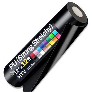 12" x 12ft Heat Transfer Vinyl Rolls, PU (Strong Stretchy) HTV Vinyl Black for Shirts, Sooez Iron on Vinyl for All Cutter Machine, Easy to Cut & Weed for DIY Heat Vinyls Design, Matte Finish 12" x 12ft Heat Transfer Vinyl Rolls, PU (Strong Stretchy) HTV Vinyl Black for Shirts, Sooez Iron on Vinyl for All Cutter Machine, Easy to Cut & Weed for DIY Heat Vinyls Design, Matte Finish