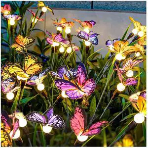 TONULAX Solar Garden Lights - 2 Pack Swaying Butterfly Light, Swaying in The Wind, Solar Outdoor Lights, Yard Patio Pathway Decoration, High Flexibility Iron Wire & Realistic Butterflies TONULAX Solar Garden Lights - 2 Pack Swaying Butterfly Light, Swaying in The Wind, Solar Outdoor Lights, Yard Patio Pathway Decoration, High Flexibility Iron Wire & Realistic Butterflies