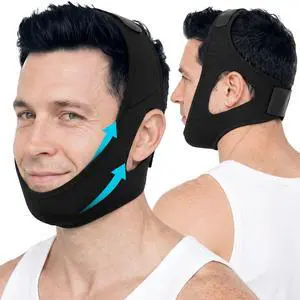 Chin Strap for Sleeping, M Size Anti Snoring Chin Strap for Sleepers, Adjustable Jaw Support Strap, Secure Mouth Closure, Breathable & Comfortable for Night Sleep Chin Strap for Sleeping, M Size Anti Snoring Chin Strap for Sleepers, Adjustable Jaw Support Strap, Secure Mouth Closure, Breathable & Comfortable for Night Sleep