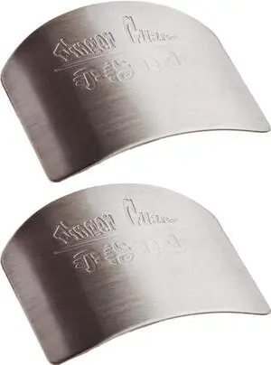 Finger Guard for Safe to Slice Cutting Vegetables Fruit- 2PCS, 304 Stainless Steel Finger Hand Protector Kitchen Tool Guard, Present for Thanksgiving, Wife, Mothers, Children; Finger Guard for Safe to Slice Cutting Vegetables Fruit- 2PCS, 304 Stainless Steel Finger Hand Protector Kitchen Tool Guard, Present for Thanksgiving, Wife, Mothers, Children;