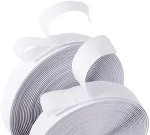 AIEX 2pcs 32.8ft/10m Hook and Loop Tape Roll with Adhesive, Heavy Duty Nylon Polyester Self Sticky Double Sided Strips for Rug & Couch Cushion Grip Wall Hanging Carpet & Furniture (White) AIEX 2pcs 32.8ft/10m Hook and Loop Tape Roll with Adhesive, Heavy Duty Nylon Polyester Self Sticky Double Sided Strips for Rug & Couch Cushion Grip Wall Hanging Carpet & Furniture (White)