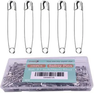 Urmspst 100PCS Safety Pins(Upgraded), 2inch Safety Pin, Rust-Resistant Nickel Plated Steel, Sharp Edge Safety Pin for Clothes, Sewing, Arts & Craft, Small Decorative Safety Pins (Silver) Urmspst 100PCS Safety Pins(Upgraded), 2inch Safety Pin, Rust-Resistant Nickel Plated Steel, Sharp Edge Safety Pin for Clothes, Sewing, Arts & Craft, Small Decorative Safety Pins (Silver)