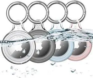 COOLQO for Apple AirTag Holder Keychain 4 Pack, Waterproof Hard PC Case COOLQO for Apple AirTag Holder Keychain 4 Pack, Waterproof Hard PC Case