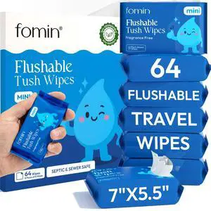 Compact Travel Flushable Wipes 8 Pack (64 Wipes Total) - Unscented Travel Size Wet Wipes for Adults - pH Balanced, Biodegradable, Plant-Based - Hypoallergenic Tush Wipes for Women & Men Compact Travel Flushable Wipes 8 Pack (64 Wipes Total) - Unscented Travel Size Wet Wipes for Adults - pH Balanced, Biodegradable, Plant-Based - Hypoallergenic Tush Wipes for Women & Men