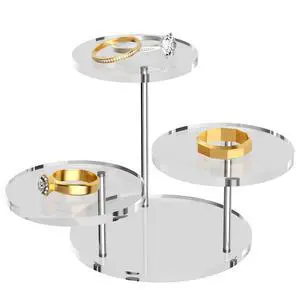 Round Acrylic Display Riser Stands, 3 Tier Jewelry Display Stands for Rings Earrings Mini Figurines 1 Pack(Clear) Round Acrylic Display Riser Stands, 3 Tier Jewelry Display Stands for Rings Earrings Mini Figurines 1 Pack(Clear)