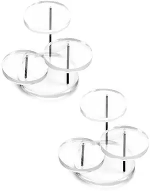 Round Acrylic Products Display Riser Stands, 3 Tier Jewelry Display Stands for Rings Earrings,Mini Figurines, Clear, 2 Pack Round Acrylic Products Display Riser Stands, 3 Tier Jewelry Display Stands for Rings Earrings,Mini Figurines, Clear, 2 Pack
