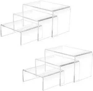 2 Sets Acrylic Display Risers(3",4",5") Clear Product Stand,Cupcakes Holder Dessert Transparent Showcase Stands, Candy Bar Risers, Lifts for Figures 2 Sets Acrylic Display Risers(3",4",5") Clear Product Stand,Cupcakes Holder Dessert Transparent Showcase Stands, Candy Bar Risers, Lifts for Figures