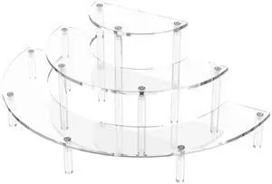 3 Tier Acrylic Display Risers, Half Moon Cupcake Stand, Clear Perfume Organizer, Dessert Stand for Display, Clear Display Stand for Food, Cupcake, Perfume, Collections 3 Tier Acrylic Display Risers, Half Moon Cupcake Stand, Clear Perfume Organizer, Dessert Stand for Display, Clear Display Stand for Food, Cupcake, Perfume, Collections