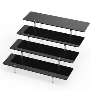 4 Tier Acrylic Display Riser Stand, Black Shelf 12x10x7.8 in 4 Tier Acrylic Display Riser Stand, Black Shelf 12x10x7.8 in