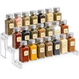 Spice Rack, Perfume Cologne Organizer, Cupcake Stand, Tool-Free Assembly, Display Riser Shelf, Seasoning Figurine Makeup Holder, Room Decor, Kitchen Cabinet Storage, Clear, 14in-3 Tier, 1 Pcs Spice Rack, Perfume Cologne Organizer, Cupcake Stand, Tool-Free Assembly, Display Riser Shelf, Seasoning Figurine Makeup Holder, Room Decor, Kitchen Cabinet Storage, Clear, 14in-3 Tier, 1 Pcs