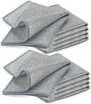 10 PCS Double Layer Stainless Steel Wire Cleaning Cloths for Kitchen 10 PCS Double Layer Stainless Steel Wire Cleaning Cloths for Kitchen
