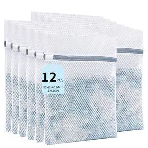 Laundry Bags Mesh Wash Bags for Delicates with Strong Zipper,Upgraded Honeycomb and Fine Mesh Design Delicate Laundry Bag for Clothes, Bras and Socks&Travel Organization (12X16IN, 12PCS) Laundry Bags Mesh Wash Bags for Delicates with Strong Zipper,Upgraded Honeycomb and Fine Mesh Design Delicate Laundry Bag for Clothes, Bras and Socks&Travel Organization (12X16IN, 12PCS)