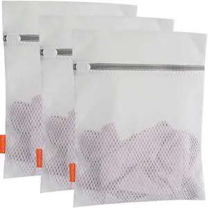 Heavy Duty Diamond Mesh Laundry Bags for Delicates 3 Pack with Sturdy Zipper for Lingerie, Bras, Baby Clothes, Underwear Washing Machine & Dry Safter 12 x 16 Inches (3 Medium) Heavy Duty Diamond Mesh Laundry Bags for Delicates 3 Pack with Sturdy Zipper for Lingerie, Bras, Baby Clothes, Underwear Washing Machine & Dry Safter 12 x 16 Inches (3 Medium)