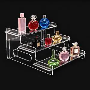 Clear Acrylic Display Risers 3-Tier Shelf Stand for Cupcakes, Perfume, Figures, Collectibles & Desserts Decorative Organizer for Party, Vanity, or Retail Display(Small) Clear Acrylic Display Risers 3-Tier Shelf Stand for Cupcakes, Perfume, Figures, Collectibles & Desserts Decorative Organizer for Party, Vanity, or Retail Display(Small)