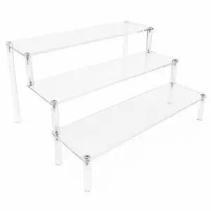 3 Tier Acrylic Display Stand Risers, Clear Tabletop Display Shelf for Perfume, Figures & Collectibles, Thick Acrylic Organizer for Cupcake, Cosmetics & Home Decoration 3 Tier Acrylic Display Stand Risers, Clear Tabletop Display Shelf for Perfume, Figures & Collectibles, Thick Acrylic Organizer for Cupcake, Cosmetics & Home Decoration