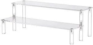 Clear Acrylic Display Riser 2 Tier Cupcake Stand Shelf for Decoration and Organizer Clear Acrylic Display Riser 2 Tier Cupcake Stand Shelf for Decoration and Organizer