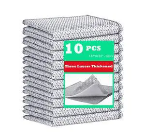 10 Pcs Upgrade 3-Layer Dish Cloth, Non-Scratch Steel, Premium Scrubbing Multipurpose Wire Dishwashing Rag for Wet and Dry, Kitchen Cleaning,Scrubs Dishes, Sinks Cleans,Home Essentials 10 Pcs Upgrade 3-Layer Dish Cloth, Non-Scratch Steel, Premium Scrubbing Multipurpose Wire Dishwashing Rag for Wet and Dry, Kitchen Cleaning,Scrubs Dishes, Sinks Cleans,Home Essentials