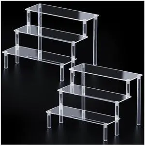 2 Packs Acrylic Display Stand Riser,3 Tier Perfume Organizer Cupcake Stand Acrylic Pop Shelves Holder,Clear Desk Display Shelf for Figure,Trinket,Collectibles,Dessert Tray Stands for Party Decor-7.9in 2 Packs Acrylic Display Stand Riser,3 Tier Perfume Organizer Cupcake Stand Acrylic Pop Shelves Holder,Clear Desk Display Shelf for Figure,Trinket,Collectibles,Dessert Tray Stands for Party Decor-7.9in