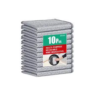 10Pcs Multipurpose Wire Dishwashing Rag, Reusable Non-Scratch Wire Dishcloth, Metal Dish Cloth Wet and Dry for Kitchen Cleaning, Sinks, Dishes, Stove Top, Dimensions(7.87X7.87) 10Pcs Multipurpose Wire Dishwashing Rag, Reusable Non-Scratch Wire Dishcloth, Metal Dish Cloth Wet and Dry for Kitchen Cleaning, Sinks, Dishes, Stove Top, Dimensions(7.87X7.87)