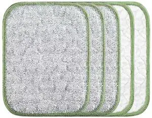 Non Scratch Wire Dishcloth 5 PCS, Upgraded Double-Sided Multipurpose Wire Dishwashing Rags, Stainless Steel & Multi-Layer Cotton Scrub Pads, Reusable Kitchen Cleaning Cloths for Dishes Pots Pans Non Scratch Wire Dishcloth 5 PCS, Upgraded Double-Sided Multipurpose Wire Dishwashing Rags, Stainless Steel & Multi-Layer Cotton Scrub Pads, Reusable Kitchen Cleaning Cloths for Dishes Pots Pans