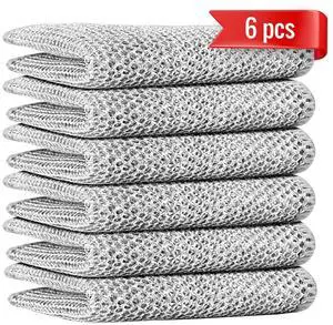 6pcs Double Layer Multifunctional Non-Scratch Wire Dishcloth, Multipurpose Wire Dishwashing Rags Wire Cleaning Cloths Wire Dish Towels for Sinks, Pots, Pans, Counters and Cooktops in the Kitchen 6pcs Double Layer Multifunctional Non-Scratch Wire Dishcloth, Multipurpose Wire Dishwashing Rags Wire Cleaning Cloths Wire Dish Towels for Sinks, Pots, Pans, Counters and Cooktops in the Kitchen