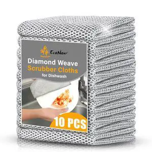 10-Pack Non-Scratch Wire Dishcloth | Multipurpose Thread Miracle Cleaning Cloths for Kitchen | Rust Removal Metal Wash Cloth | Quick Wire Dishwashing Rag | 3-Layer Reusable Scrub Cloth 10-Pack Non-Scratch Wire Dishcloth | Multipurpose Thread Miracle Cleaning Cloths for Kitchen | Rust Removal Metal Wash Cloth | Quick Wire Dishwashing Rag | 3-Layer Reusable Scrub Cloth