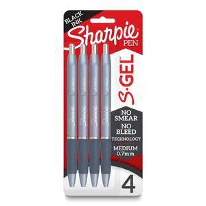 S-Gel Gel Pens, Frost Blue Barrel, Black Ink, Medium Point (0.7mm), 4 Count - School, Office Supplies, For Journaling, Writing, Note-Taking S-Gel Gel Pens, Frost Blue Barrel, Black Ink, Medium Point (0.7mm), 4 Count - School, Office Supplies, For Journaling, Writing, Note-Taking