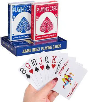 Playing Cards Large Print for Adults - 2 Pack, Large Print Playing Cards for Seniors, Vision Impaired, Low Vision Crowd, for Blackjack, Euchre, Canasta Card Game Playing Cards Large Print for Adults - 2 Pack, Large Print Playing Cards for Seniors, Vision Impaired, Low Vision Crowd, for Blackjack, Euchre, Canasta Card Game