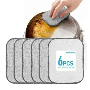 New Upgrade Non Scratch Wire Dishcloth, Multipurpose Wire Dishwashing Rags for Kitchen, Wet and Dry, Sinks, Cookware, Stove, Easy Rinsing, Reusable (6pcs, Small) New Upgrade Non Scratch Wire Dishcloth, Multipurpose Wire Dishwashing Rags for Kitchen, Wet and Dry, Sinks, Cookware, Stove, Easy Rinsing, Reusable (6pcs, Small)