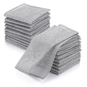 20 Pack Steel Wire Dishcloth, Double Layer Metal Dish Cloths, Multipurpose Wire Dishwashing Rags for Kitchen Cleaning 20 Pack Steel Wire Dishcloth, Double Layer Metal Dish Cloths, Multipurpose Wire Dishwashing Rags for Kitchen Cleaning