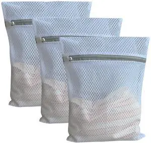 3Pcs Mesh Laundry Bags Durable Zipper Wash Bags for Delicates, Lingerie, Bras, Underwear, Baby Clothes, Shoe, Sock - Protect Garments in Washing Machine Pouch Net Bag Travel 12 x 16 Inches 3Pcs Mesh Laundry Bags Durable Zipper Wash Bags for Delicates, Lingerie, Bras, Underwear, Baby Clothes, Shoe, Sock - Protect Garments in Washing Machine Pouch Net Bag Travel 12 x 16 Inches