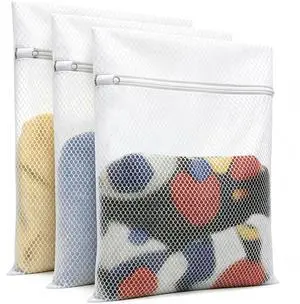 Honeycomb Mesh Laundry Bags 3 Pack (2XL+1L), Durable Washing Bags with Auto-Lock Zippers, Heavy Duty Mesh Wash Bags for Delicates, Lingerie, Bra, Sock, Travel Storage Organizer Honeycomb Mesh Laundry Bags 3 Pack (2XL+1L), Durable Washing Bags with Auto-Lock Zippers, Heavy Duty Mesh Wash Bags for Delicates, Lingerie, Bra, Sock, Travel Storage Organizer