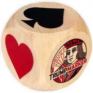 Trump Marker Dice, 2 Inch Wooden Euchre Cube with Velvet Storage Bag, Trump Suit Indicator for Euchre, Pinochle, Bridge, Poker Trump Marker Dice, 2 Inch Wooden Euchre Cube with Velvet Storage Bag, Trump Suit Indicator for Euchre, Pinochle, Bridge, Poker