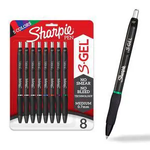 S-Gel Gel Pens, Medium Point (0.7mm), Assorted Ink Colors, 8 Count - Back to School, Pens for Journaling & Studying Essentials S-Gel Gel Pens, Medium Point (0.7mm), Assorted Ink Colors, 8 Count - Back to School, Pens for Journaling & Studying Essentials