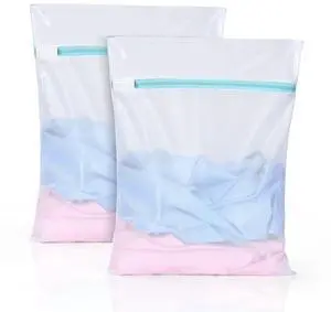 12x16 Inch Mesh Laundry Bag 2 Pack Small Lingerie Sock Bag Washing Machine Soft Fine Mesh Zipper Laundry Bra Underwear Wash Bag for Home Travel Don't Drying, Melting 140-176 White 12x16 Inch Mesh Laundry Bag 2 Pack Small Lingerie Sock Bag Washing Machine Soft Fine Mesh Zipper Laundry Bra Underwear Wash Bag for Home Travel Don't Drying, Melting 140-176 White