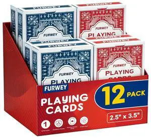 Playing Cards 12 Pack,Standard Index,Red and Blue Backs,Large Digital Printing is Easy to Read,BlackjackEuchre, Canasta Card Game, Poker CardsRed/Blue Playing Cards 12 Pack,Standard Index,Red and Blue Backs,Large Digital Printing is Easy to Read,BlackjackEuchre, Canasta Card Game, Poker CardsRed/Blue