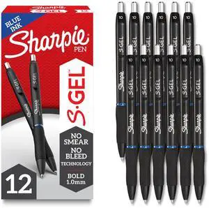 S-Gel Bold Point Blue Gel Pens for Teachers, School & Office, Ideal Pens for Journaling, Drawing & Studying, Bold Point, 1.0mm, Smooth Writing, 12-Pack S-Gel Bold Point Blue Gel Pens for Teachers, School & Office, Ideal Pens for Journaling, Drawing & Studying, Bold Point, 1.0mm, Smooth Writing, 12-Pack