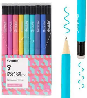 Erasable Gel Pens, Medium Point 0.7 mm Erasable Pens, Make Mistakes Disappear for Drawing Writing Planner, Pack of 9 Assorted Colors Erasable Gel Pens, Medium Point 0.7 mm Erasable Pens, Make Mistakes Disappear for Drawing Writing Planner, Pack of 9 Assorted Colors