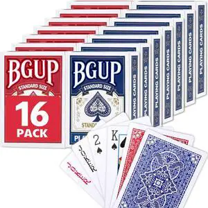 Playing Cards, 16 Decks of Cards Bulk Standard Size Poker Cards, Perfect for Classic Card Games, Party Games, Blackjack, Card Games for Families & Magic Performances (Red/Blue) Playing Cards, 16 Decks of Cards Bulk Standard Size Poker Cards, Perfect for Classic Card Games, Party Games, Blackjack, Card Games for Families & Magic Performances (Red/Blue)