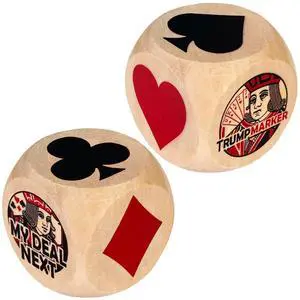 2-Pack Trump Marker Dice, 2 Inch Wooden Euchre Cubes with Velvet Storage Bag, Trump Suit Indicator for Euchre, Pinochle, Bridge, Poker 2-Pack Trump Marker Dice, 2 Inch Wooden Euchre Cubes with Velvet Storage Bag, Trump Suit Indicator for Euchre, Pinochle, Bridge, Poker