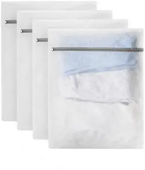 4 Pcs Mesh Laundry Bags for Delicates - 20" x 16" 70G Fine Mesh with Manual-Lock Zipper, Wash Bags for Lingerie Bras Socks Jeans, Ideal for College Dorm Travel Home 4 Pcs Mesh Laundry Bags for Delicates - 20" x 16" 70G Fine Mesh with Manual-Lock Zipper, Wash Bags for Lingerie Bras Socks Jeans, Ideal for College Dorm Travel Home
